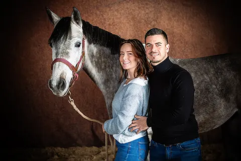 07 Couple Seance Photo Studio Cavalier Cheval Centre Equestre 1