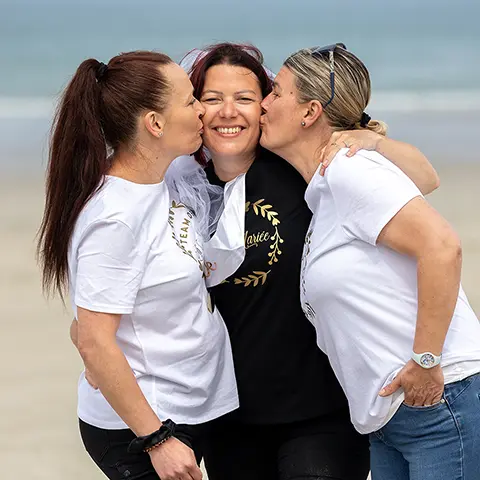 04 Seance Photo Evjf Fort Mahon Plage Baie De Somme Equipe Mariee
